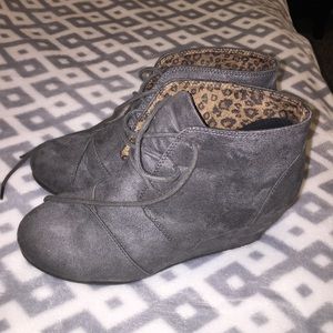 Grey City classified lace up wedges booties